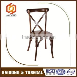 Gold Supplier Promotional Sale Beauty Stacking Wooden Cross Back Chair thumbnail-2
