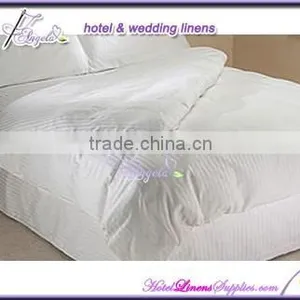 100% Cotton White Stripe Hospitality Linens for Luxury Hotels thumbnail-1