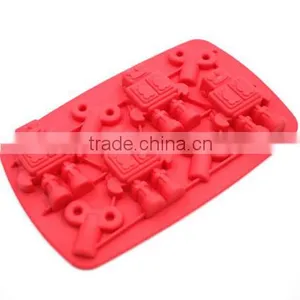 2015 New Design Ice Cream Tools Silicone Robot Chocolate Cake Ice Cream Moulds Summer Ice Tray DIY Mould 19.812.52cm thumbnail-1
