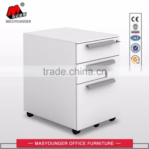 Hot Selling Light Gray Office Storage Metal Mobile Pedestal With Three Drawers thumbnail-6