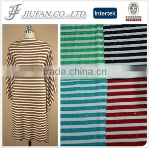 Jiufan Textile 2015 New Style Sequin T/R Polyester Viscose Knitted Hacci Fabric for Sweaters thumbnail-1