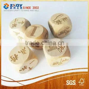 Supplies Large Wooden Cup 6 Large Red Transparent Dice thumbnail-1