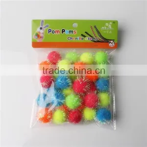 Factory Supply DIY Crafts Fluorescent Colors Pom Pom Toys for Kids or Wedding Party Decoration thumbnail-1