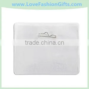 Clear Vinyl Horizontal Event Badge Holder With Pin thumbnail-1