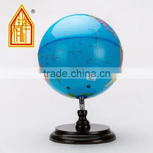 10 Inch (25cm) PVC Globe Wood Base Metal Ruler thumbnail-3