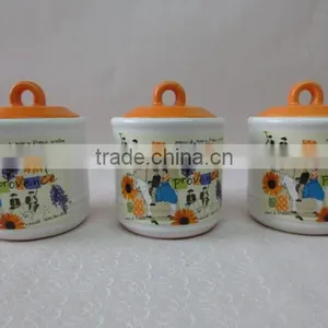 DFC Ceramic Tea Coffee Sugar Storage Jars Set thumbnail-1