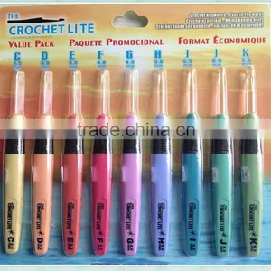 High Quality Complete Set of Crochet Lite Crochet Hooks Sizes C Through K,Batteries Included thumbnail-1