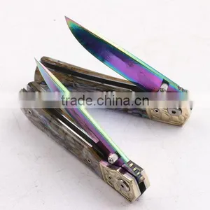 OEM Custom Hand Made Damascus Steel Folding Knife With Abalone thumbnail-4
