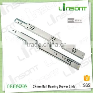 High Quality 27mm Two Fold Extension Ball Bearing Drawer Slide for Kitchen Drawer thumbnail-1
