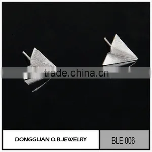 Fashion White Gold Silver Stud Earrings Setting Without Stone thumbnail-1