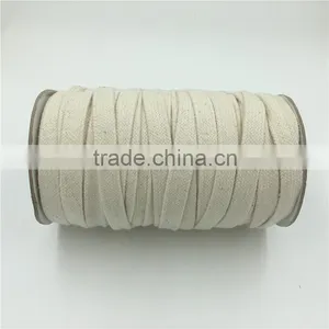 China Supplier 16MM White Flat 100% Braided Cotton Cord thumbnail-1