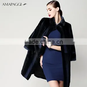 Hot Sale Women Long Cashmere Coat With Mink thumbnail-2