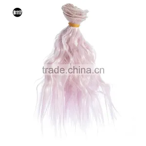 Short Pink Wavy Hair Extension Hairpiece for Dolls thumbnail-4