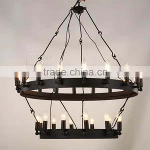 Vintage Industrial Pendant Lighting Iron Ceiling Lamp Candle Chandelier thumbnail-4