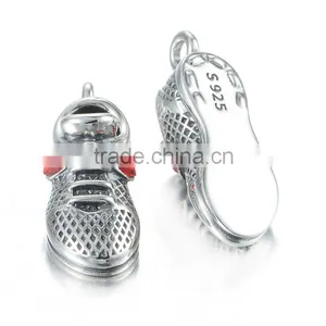 Antique Sporting Shoes Model Necklace Pendant Charms Silver Jewelry thumbnail-4