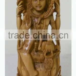 Hindu God Shiva Krishna Goddess Laxmi Sarasvati Ganesha Sandalwood Statue Murti thumbnail-4