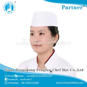 White Chef Hat With Print Logo Cheap Paper Forage Cap thumbnail-4