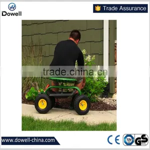 TC4501CSunnydaze Green Rolling Garden Cart With Steering Handle, Swivel Seat & Basket Tool Carts Rolling Garden Work Seat Farm thumbnail-2