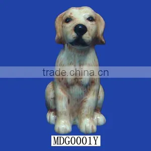 Hand Made Vintage Ceramic Dog Figurine Yellow Lab thumbnail-1