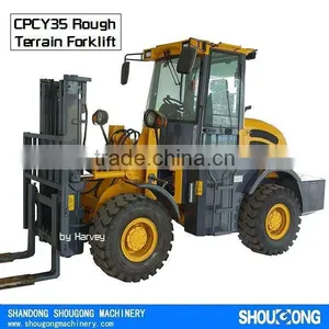 4WD Rough Terrain Forklift CPCY35 4x4 All Terrain Forklift With CE thumbnail-1