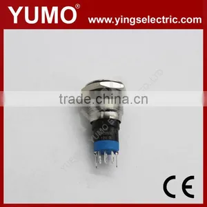 LA16JS 16mm Momentary/alternate Stanless Steel/brass Crust Material 3A/250VAC 5 Pin Metal Button Push Button Switch thumbnail-5