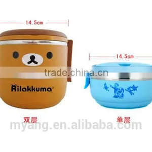 2015 Wholesale Cartoon Two Layer Thermal Insulation Lunch Box /lovely Thermal Insulation Lunch Box for Kid, Heat thumbnail-4