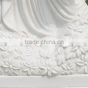 Hand Carved White Marble Angel Headstone Design thumbnail-3