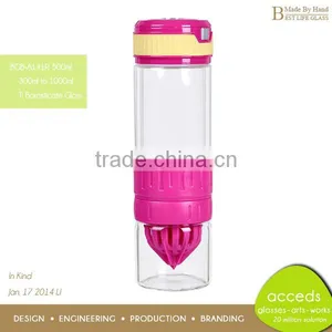 Personalized Pyrex Glass Fruit Lemon Water Bottle thumbnail-1