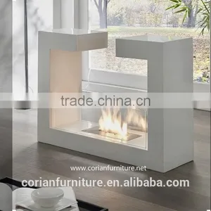 Custom Sized Corian Made Indoor Fireplace thumbnail-2