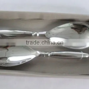 Polished Aluminum Salad Server Set of 2 thumbnail-1