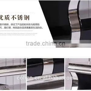 Hot Selling Royal Luxury High Gloss Stainless Steel TV Stand/cabinet Design E1073 Black thumbnail-3