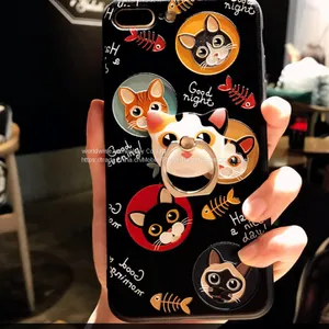 Cartoon Cell Phone Case Silicone Mobile Phone Cases for IPhone7/7Plus/6/6s/6plus/6splus With Finger Ring Stand Holder thumbnail-5