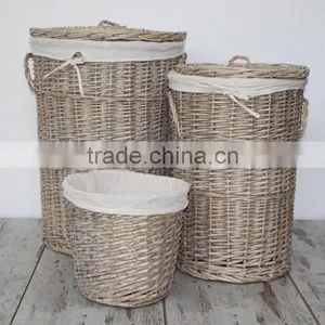 Hand-Woven Willow Wicker Customized Dirty Laundry Basket thumbnail-2