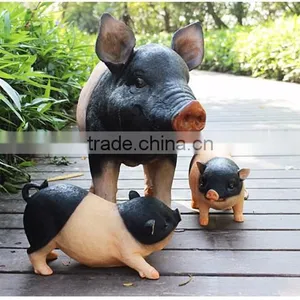 Garden Decoration Lifelike Animal Figurine Life Size Pig Statue thumbnail-3