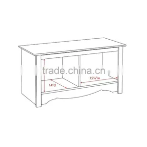 2 Cube Solid Wood Bench Shoe Stool Shoe Rack Hot Sale Home Living Room Wooden Storage Bench thumbnail-5