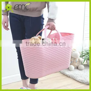 Emc Plastic Storage Basket With Handles thumbnail-1