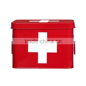 Multifunctional Rectangle Metal Medicine Storage Box Portable First Aid Cabinet thumbnail-5