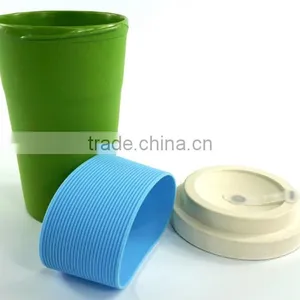Bamboo Fiber Coffee Mug With Silicone Band thumbnail-3