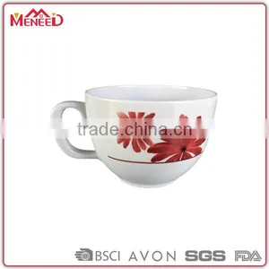 EU Standard Flowers Printed White Melamine Bulk Afternoon Tea Cup thumbnail-1
