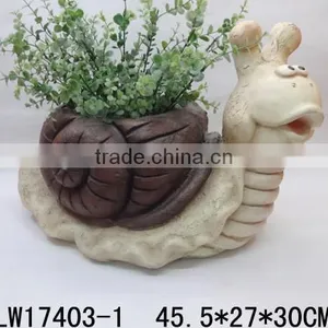 Finely Processed Newly Polyresin Craft Lovely Style Resin Animals Snail Flowerpot thumbnail-2