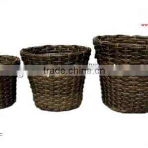 Outdoor Plastic Rattan With Liner Flower Baskets thumbnail-1