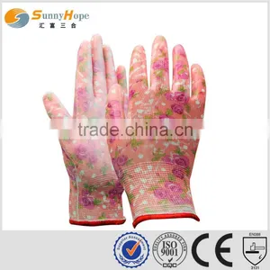 13 Gauge Nylon Printed PU Palm Coated Garden Gloves thumbnail-3