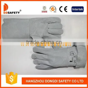 DDSAFETY 2017 Wholesale Grey Cow Leather Working Glove thumbnail-1