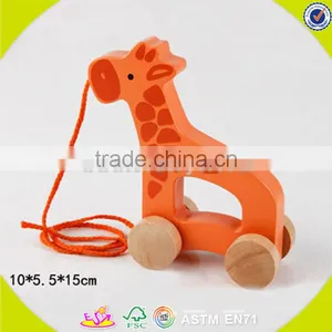 Wholesale Popular Wooden Animal Drag Toys New Creative Animal Wooden Drag Toys W05B085 thumbnail-1