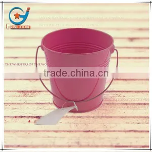 House Plans Metal Round Pink Candle Bucket thumbnail-1