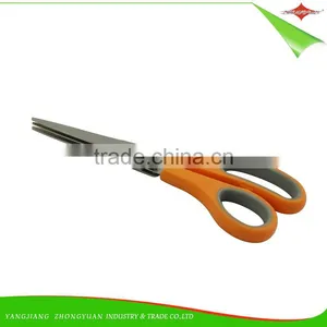 ZY-J8002 Stainless Steel 3 Blades Herb Scissors Blade Kitchen Scissors With Soft Handle thumbnail-1