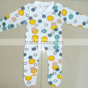 Wholesale 100%cotton Allover Printed Baby Bodysuit , Baby Sleep-suite thumbnail-2