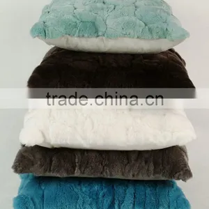 CX-D-22B Wholesale Price Cheap And Fine Genuine Rabbit Fur Pillow Case Cushion Cover thumbnail-5