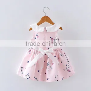New Design Hot Sale Summer 2017 Baby Clothes Wholesale Printing Cotton Clothing Boutique Custom Kids Baby Birthday Girl Dress thumbnail-2