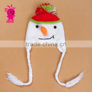 Hot Sale Hand Hook A Funny Face Baby Wool Hats, Color Matching Hats thumbnail-1